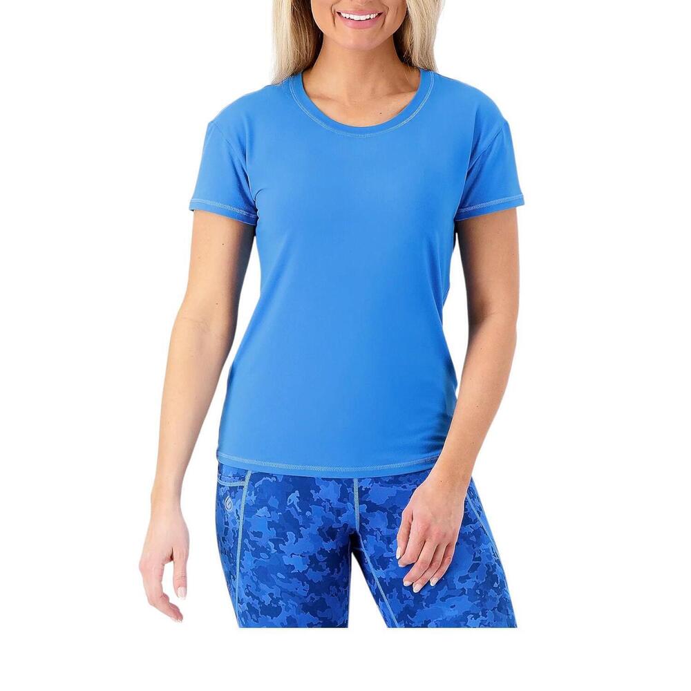 Gymwrap Women's Everyday Scoop Neck Tee with High-Low Hem Blue - Regular
